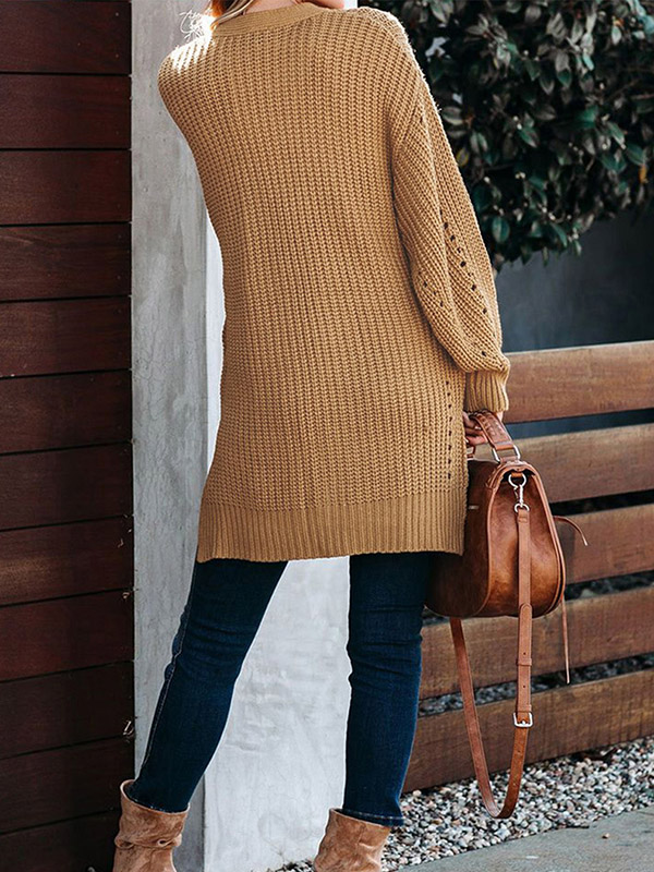 Yellow Oversize High Low Hem Cardigan