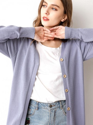 Blue V Neck Cardigan