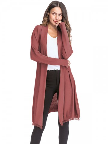 Red Street Oversize Midi Knit Cardigan