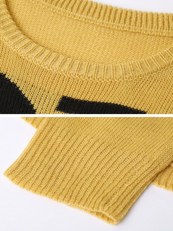 Yellow LOVE Oversized Knit Dresses