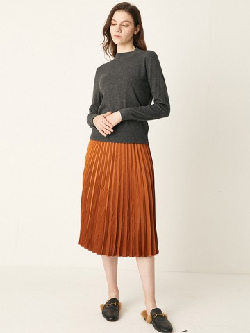 Grey Stand Collor Knitted Bottoming Sweaters 