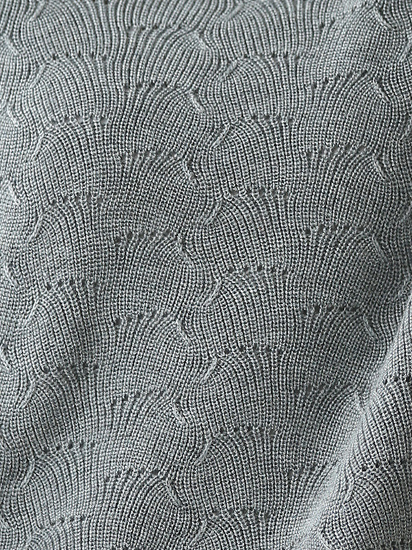 Grey Hollow-out Knitted Top