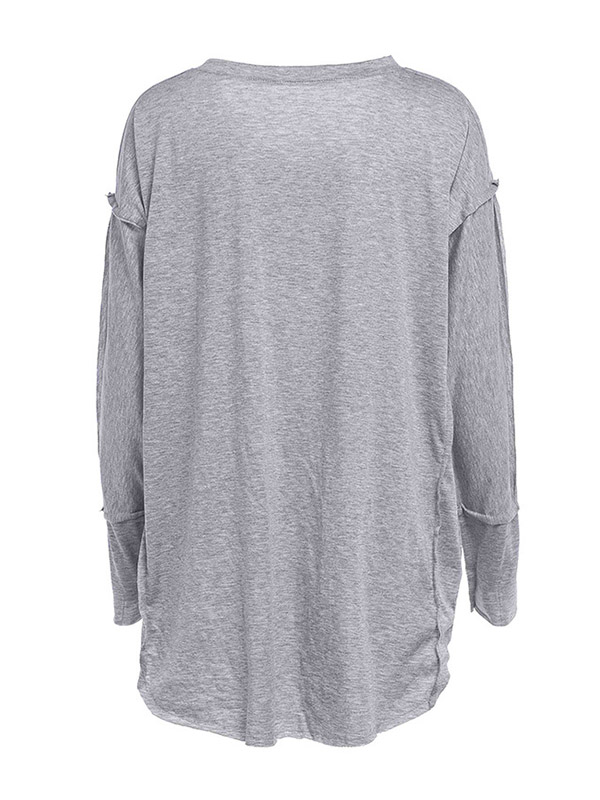 Grey V Neck Kntted Top