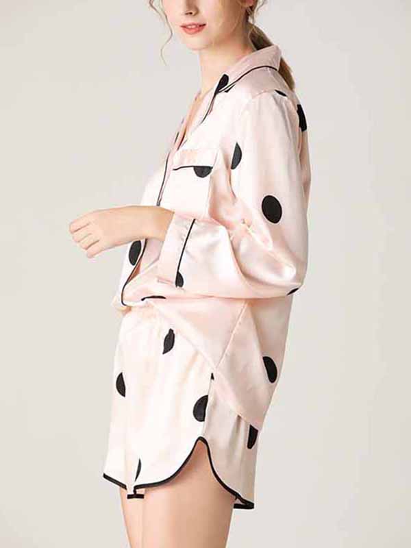Light Pink Polka Dots Pajama Set