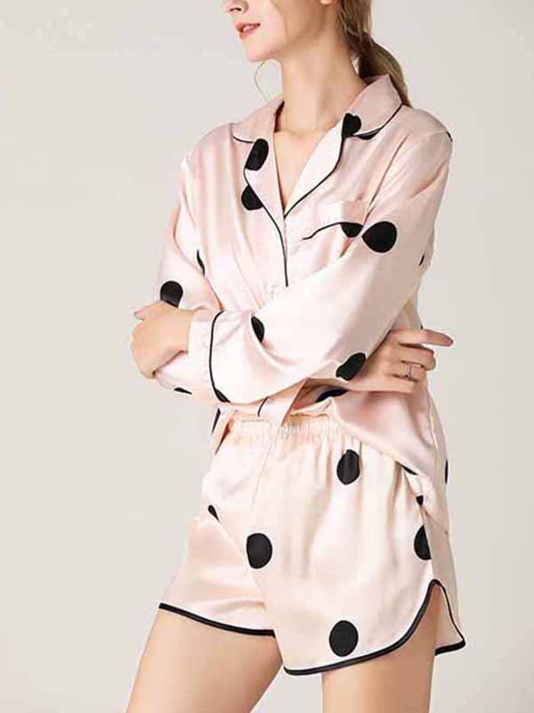 Light Pink Polka Dots Pajama Set