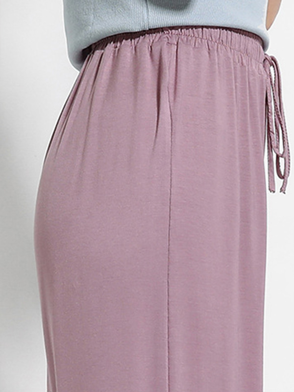 Purple High-waisted Modal Loose-fit Wide-leg Pants
