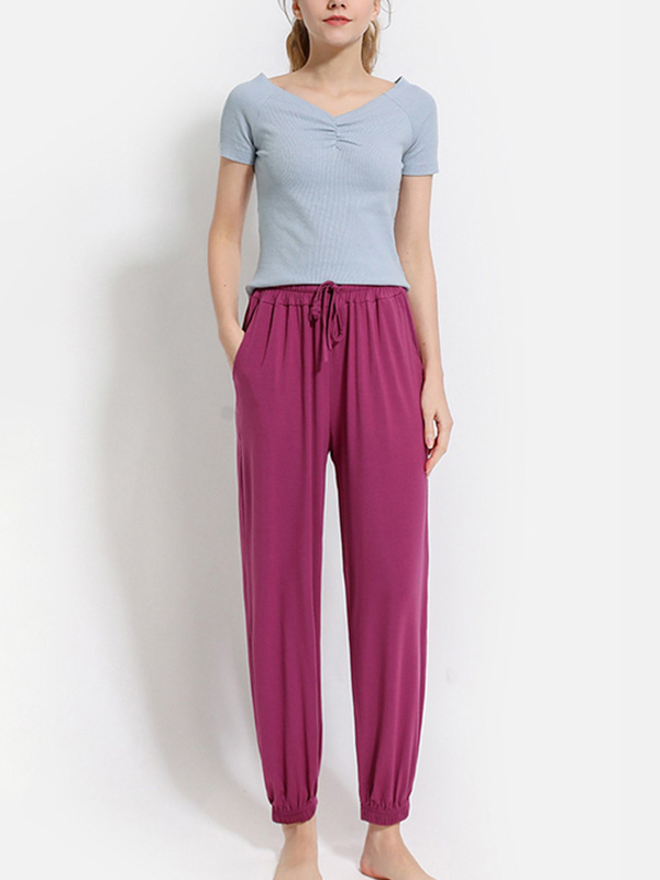 Fuchsia Modal Drawstring Sweat Pants