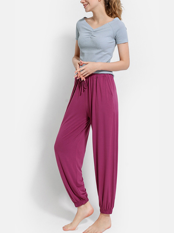 Fuchsia Modal Drawstring Sweat Pants