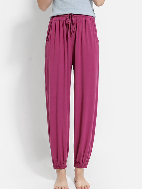 Fuchsia Modal Drawstring Sweat Pants