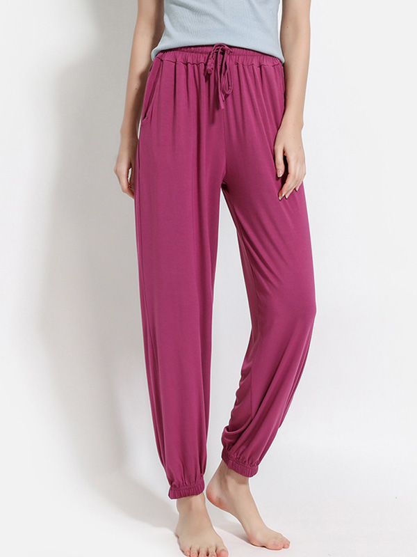 Fuchsia Modal Drawstring Sweat Pants