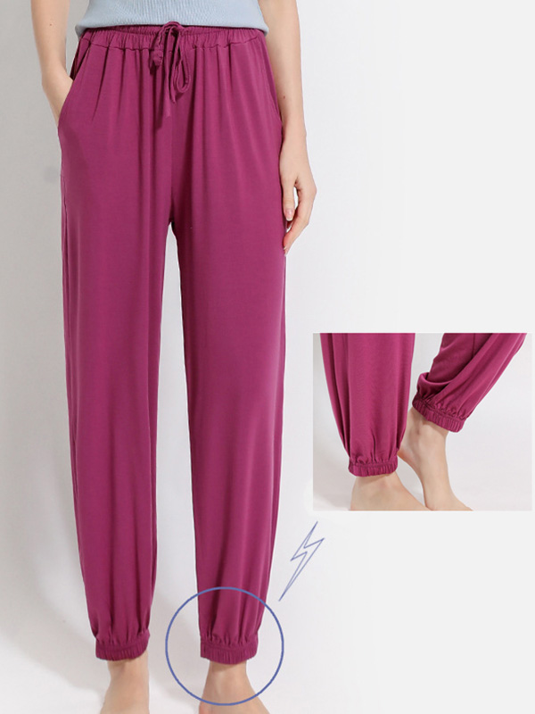 Fuchsia Modal Drawstring Sweat Pants