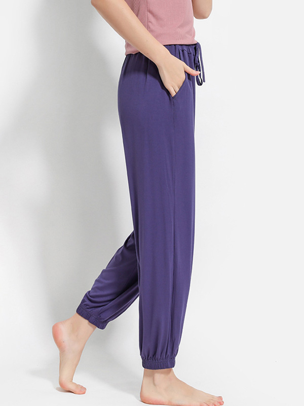 Purple Modal Drawstring Sweat Pants
