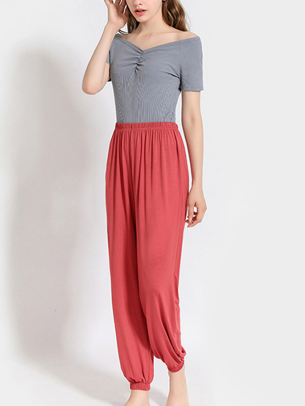 Red High Elastic Modal Joggers